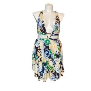 Agua Bendita Gillian Cover-Up Cutout Mini Dress Floral Women Size L